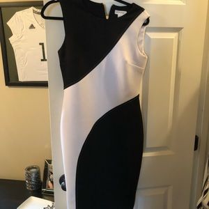 Calvin Klein brand new black/white work dress